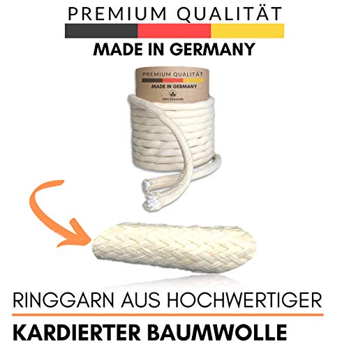 Naturlie 6 Meter Ersatzdocht für Öllampe, Gartenfackel Bambusfackel Premium Docht