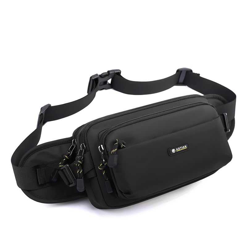 Bauchtasche wasserdichte Gürteltasche für Herren Damen Sportlich Hüfttasche mit 6 Reißverschlusstaschen Nylon Fanny Pack für Hundespaziergänge, Outdoor, Laufen, Reise, Wanderung