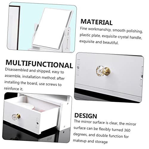 Miroir de maquillage de table blanc avec tiroir idéal pour optimiser un bureau d'étudiante