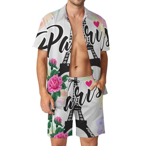 Ensemble plage homme résolvant l'inconfort de la chaleur chemise hawaïenne et short S