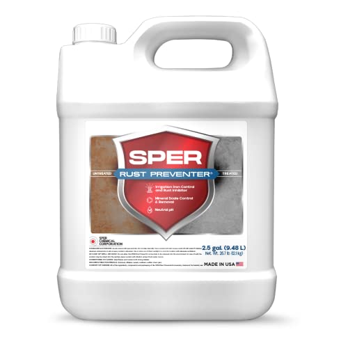 SPER Rust Preventer - 2.5 gal Liquid Sprinkler & Irrigation System Rust Inhibitor for Iron, Calcium, & Mineral Control - Concentrated - Treats 250,000 gal (2.5 gallon - 1 pack)