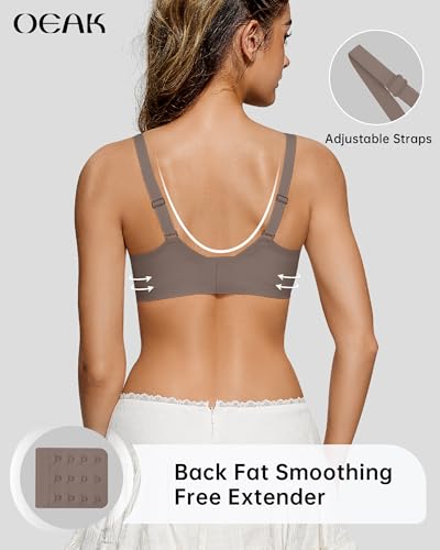 Image of OEAK Womens Wireless Jelly Bras Scalloped Push Up No Underwire Bralette Supportive Tshirt Bra Seamless Comfortable Bras