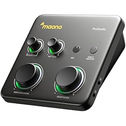 MAONO P1 USB Audio Interface with 70dB Gain for PC, Phone, iPad & Guitar | Auto Gain, Loopback, ASIO, Independent Mute Control, Routing Software for Solo Podcasting, Streaming & Mobile Music Recording