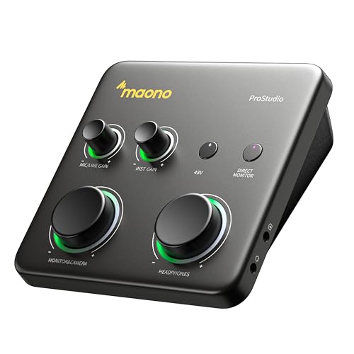 MAONO P1 Hybrid USB Audio Interface 70dB Gain for PC Phone iPad Guitar