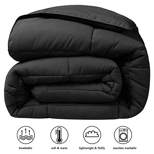 Image of COHOME Oversized Queen Size Warm Comforter - All-Season Duvet Insert | Quilted Down Alternative Comforter,Luxury Hotel Ultra-Soft, Anti-Clump Tech & 8 Tabs, Machine Washable, Black 98 inch x 98 inch