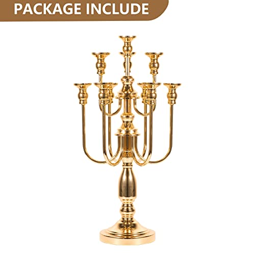 Gold Candle Holder Candelabra Centerpieces For Tables - 23.6" Tall Metal 10 Arms Candle Stand For Taper Candles Wedding Centerpiece Dinner Table, Candelabros De Mesa Elegantes #TOP6