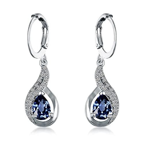 JCRFC Pendientes de plata 925 con circonitas para mujer., Mittel, Plata Cover