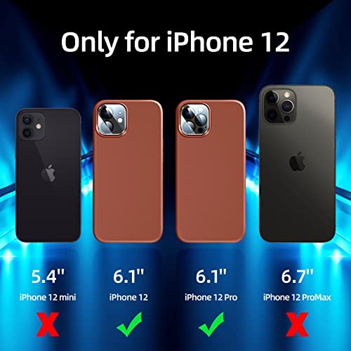 Dssairo [5 in 1 für iPhone 12 Hülle/iPhone 12 Pro Hülle 6.1, mit 2 Pack Displayschutzfolie + 2 Pack Kameraobjektivschutz, Flüssigsilikon Slim Stoßfest Schutzhülle Handyhülle(Zimt)
