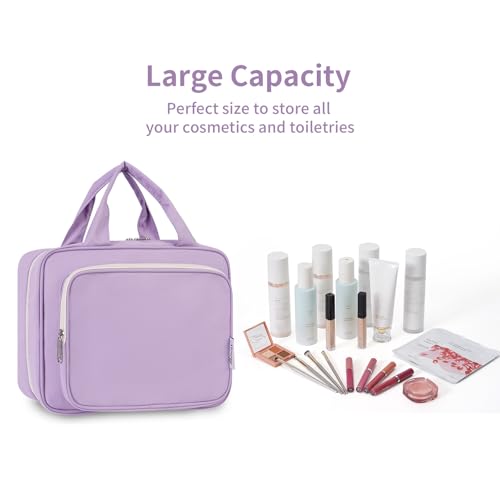 Image of Narwey Hanging Toiletry Bag for Women Toiletries Bag for Travel Size Essentials Accessories, A-Purple, Medium