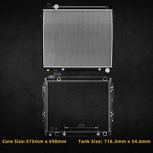 Image of DWVO Radiator Complete Radiator Compatible with 2000-2006 Tundra 4.7L V8 (not including Crew Cab)