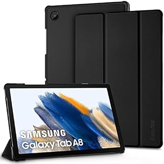 EasyAcc Case for Samsung Galaxy Tab A8 10.5 Inch 2021 Tablet (SM-X205N/ X200N), Ultra Thin Cover with Stand Function PU Leather Protective Cover for Samsung Tab A8, Black