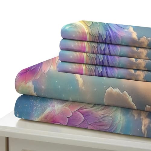 Housse de couette cœurs avec des ailes arc-en-ciel, le cadeau idéal pour filles et enfants - 7
