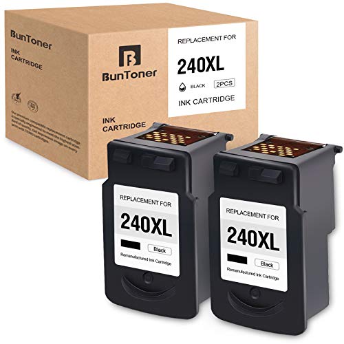BUNTONER Remanufactured Ink Cartridges Replacement for Canon 240 240XL PG-240XL use with Canon PIXMA TS5120 MG3620 MG3520 MX472 MG3222 MX452 MX532 MX432 MG2220 MG3220 MG2120 MG3120 MG4220 (2 Black)