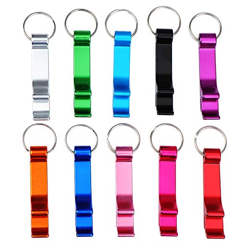 Coolty 20 stuks flesopeners met sleutelhanger, metalen sleutelhanger, bieropener, 10 kleuren - Image 3