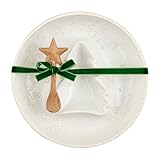 Mud Pie Snowflake Tree Chip N Dip; server 2" x 9" dia | spoon 5"