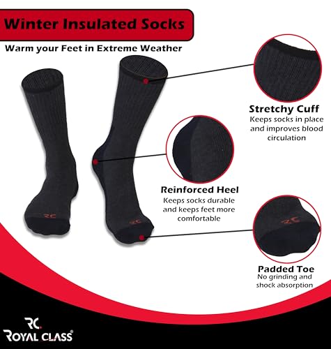 Image of RC. ROYAL CLASS Woolen Socks For Men, Warm Winter Wear Thermal Socks, Pack of 4 Pairs, Free Size,Multicolored