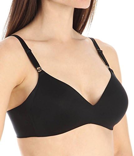 Warner's Women's No Side Effects Underarm-Smoothing Comfort Wireless Lightly Lined T-Shirt Bra 1056, Black, 36A