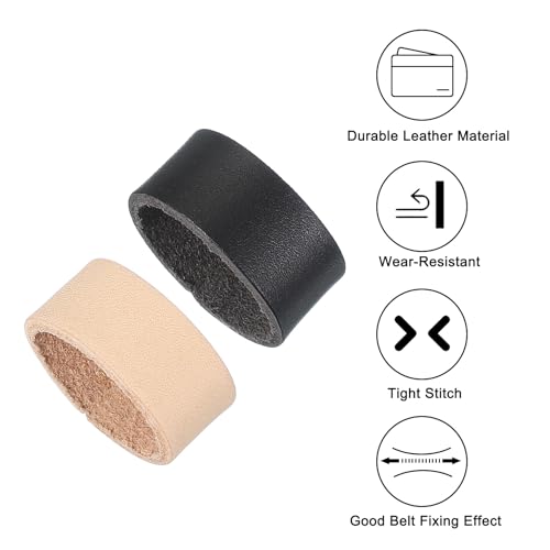 PATIKIL Protetor de alça de couro, 2 peças de alças de couro para substituição de cintos/correias de