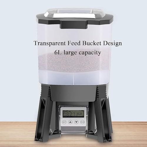 Mangeoire automatique à poissons avec écran LCD, minuterie programmable pour étang, alimentation dispersée à 120 °