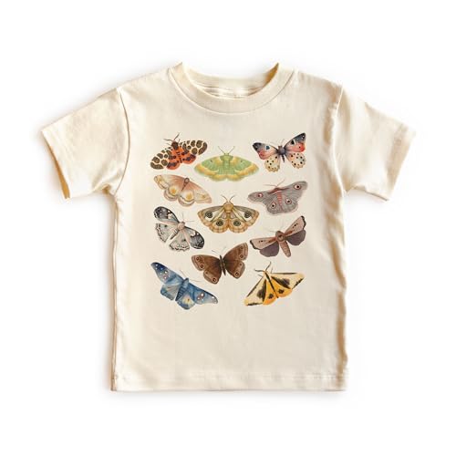 Cute Vintage Moths In A Row Toddler Shirt - Fun Entomology Cecropia Children's Clothing - Moth Lover Tee - Boho Natural Kids & Youth Shirts