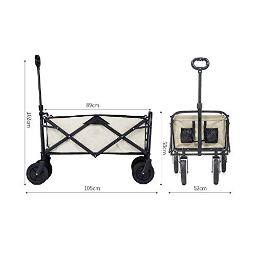 Zusammenklappbarer Mehrzweck-Klappwagen, Camping-Picknickwagen mit verstellbarem Griff, Strand, Outdoor, Garten – Bild 6