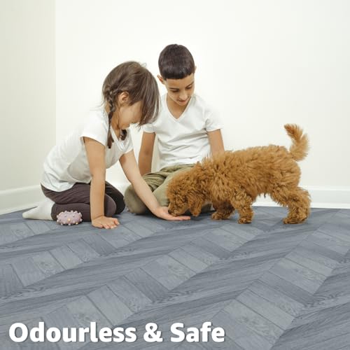 image for Art3d 30-Pack Herringbone Peel and Stick Vinyl Floor Tiles, 12