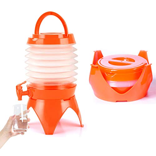 Zeeanker Seau pliable,Pliable Camping avec Un Robinet 5.5L,Distributeur de Biere,Pompe Boissons Drink Dispenser,Convient pour les Rassemblements en Plein Air, les Festivals et les Voyages (Orange) Cover