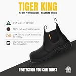 Tiger King Jasper Prime aux femmes CSA Bottes de sécurité Chelsea approuvées, orteils composites, glissades, chaleur et résistance à la perforation avec protection contre les dangers électriques
