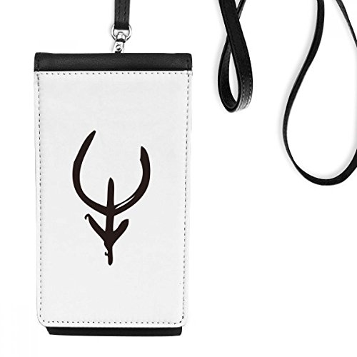 Faux smartphone bourse en cuir suspendu noir zodiaque chinois vache