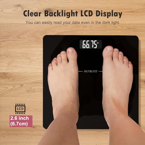 image for NUTRI FIT Digital Bathroom Scale for Body Weight Loss Watchers Electri