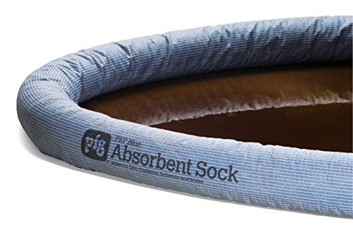 New Pig Sock | 1.6 Gallon Absorbency | Blue Absorbent Sock Forms Barrier & Prevents Spills From Spreading | 3" X 10' | 8 Pig Socks | Pig202 #TOP4