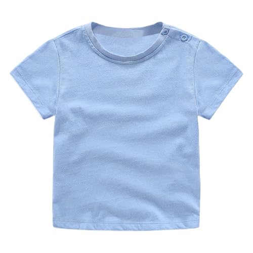 Camiseta de cuello redondo con ajuste clásico para niños y niñas | Organic Soft Pack Manga Corta Basic Niños, D, 3-4 años