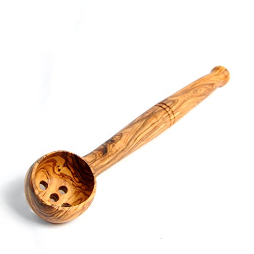 Verkauf. Olivenholz 19,1 cm Lebensmittel Sieb - handgefertigt Löffel Server, Einzigartige Französischer Stil Scoop für Oliven Cover