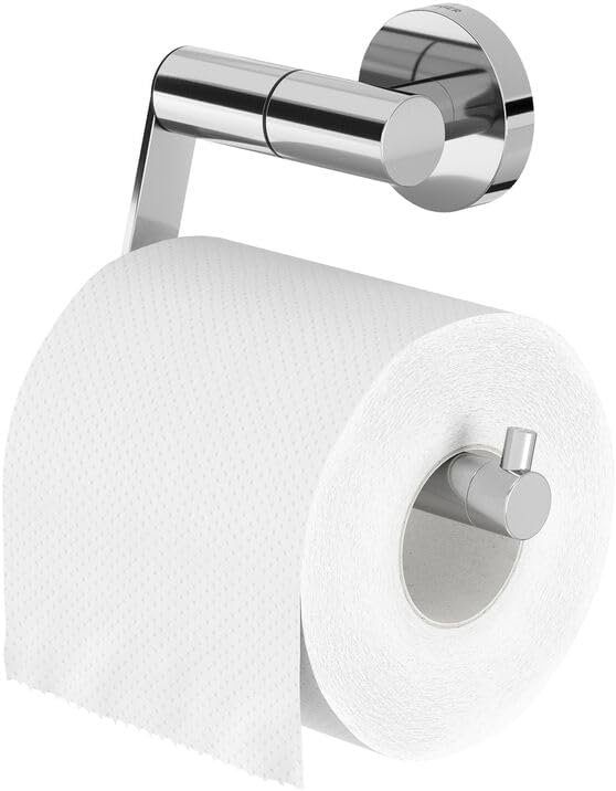 Tiger Boston Toilet Roll Holder, Stainless Steel Polished, Chrome, 13.7 x 10.8 x 6.3 cm