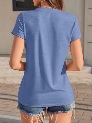 Image of UNCLECAT Womens Short Sleeve Tops Summer Basic T Shirts Casual Crewneck Tee | Solid Color Top, Trendy Fashion Clothes, Daily Wear Shirts, Slim Fit Soft T-Shirt