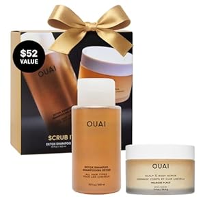 OUAI Scrub It All A-OUAI Hair Care Kit – Clarifying Shampoo & Exfoliating Body Scrub Duo – Hair Care Set with Detox Shampoo & Travel Size Body Scrub (2 Count)