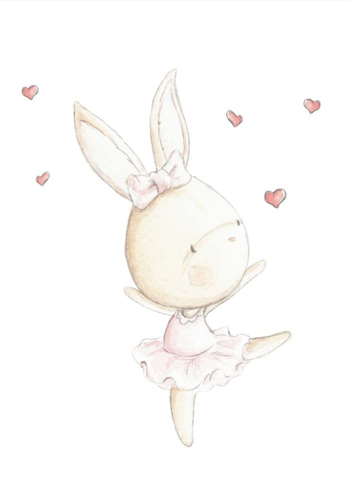 Dance Rabbit 01 Stork Dream Wall Stickers, multicoloured