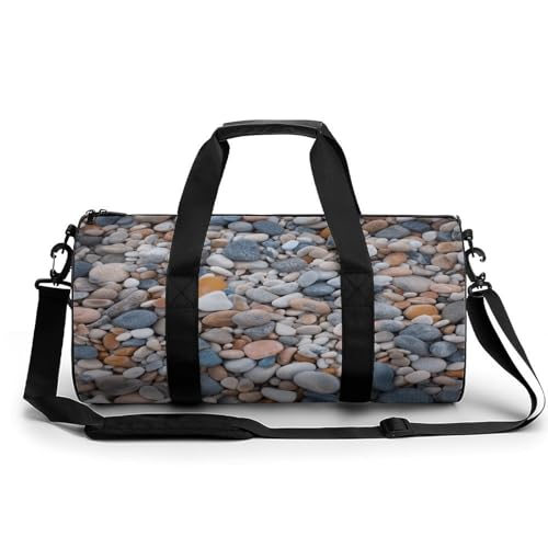 Sac de sport imprimé galets colorés de plage compact de 45 cm pour ranger toutes vos affaires
