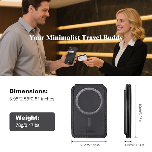 WIWU MagSafe Wallet 5 Kartenhalter mit Verstellbarem Ständer RFID Blockierend Stark Magnetisch Ultradünn Reise Magsafe Portemonnaie für iPhone 16/15/14/13/12 Serie Android