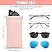 Sightor Sunglass Case, 2 Pcs Travel Soft Eyeglass Cases for Women Portable Squeeze Top Leather Glasses Pouch (Black, Rose)