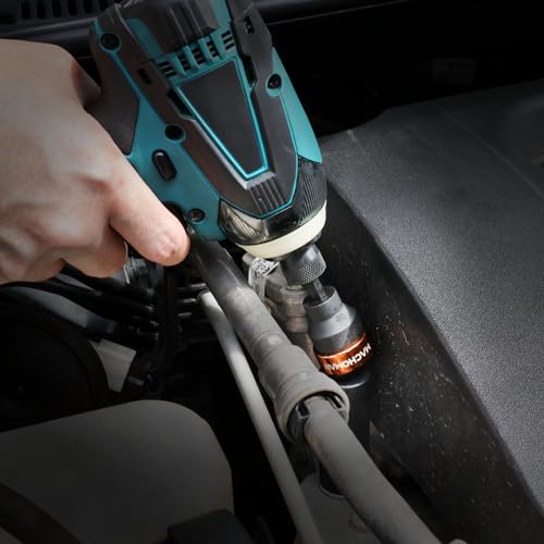 MACHOMAN EUJ401 Kardangelenk für Stecknuss 1/2 Zoll, Universalgelenk Adapter 360° für Bohrmaschine, Ratsche und Stecknüsse, aus Cr-Mo Stahl mit Federkugel, für enge und schwer erreichbare Stellen