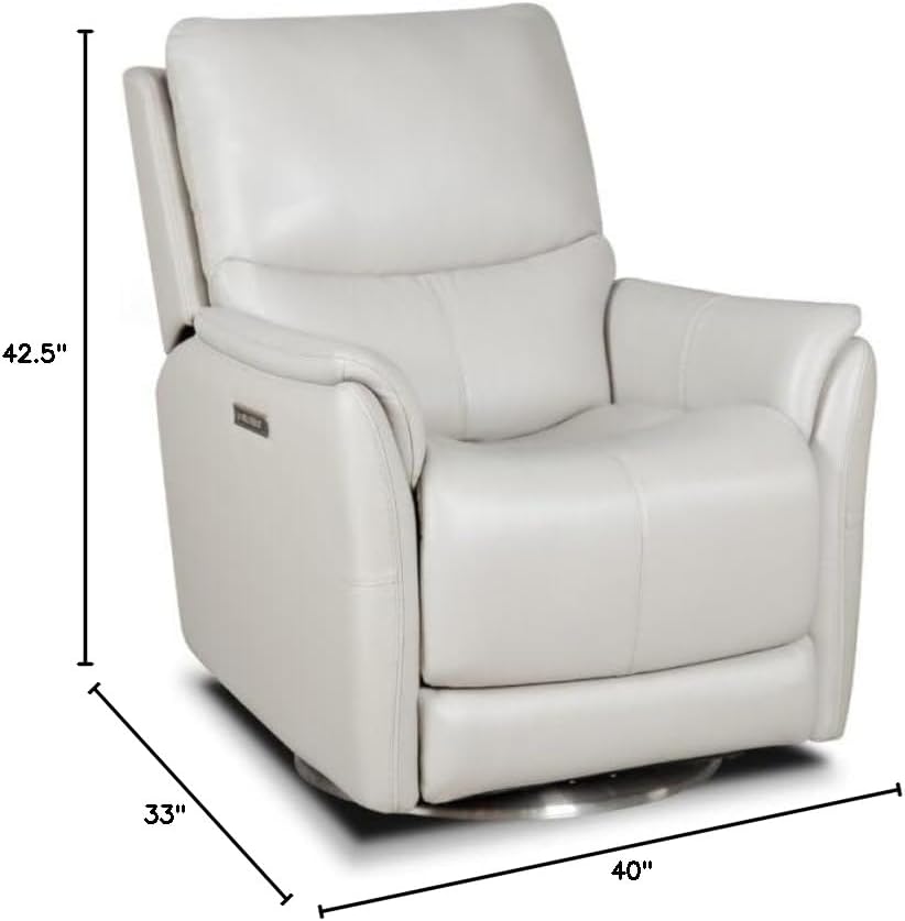 Diagram showing dimensions of the BarcaLounger Salem Power Recliner