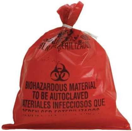 Autoclav. Biohazard Bag, 2gal, Red, PK400