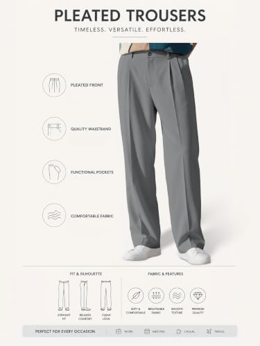 Image of FTX Men's Korean Style Casual Trouser | Premium Lycra Stretch Fabric | Smart Regular Fit | 2 Side Pockets | Comfortable Stretchable Everyday Wear Pants