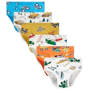 Boboking 100% Cotton Little Boys Briefs Soft Dinosaur Truck Toddler Underwear