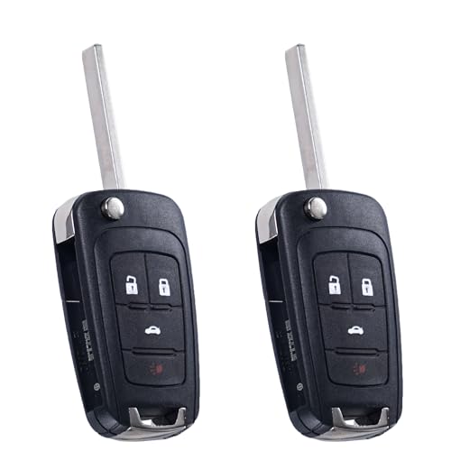 SUPALAND Folding Flip Key Fob Shell Case fits for Chevy Cruze Malibu Camaro Equinox Equinox Sonic GMC Terrain Buick 2010 2011 2012 2013 2014 2015 2016 Keyless Entry Key Fob Cover 4 Button Keychain by SUPALAND - Image 7