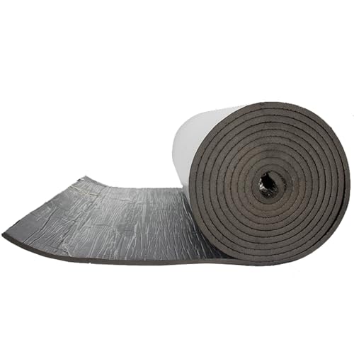 FBANULPEX Lámina térmica y acústica de algodón, Estera Aislante de Sonido y Calor de Aluminio autoadhesiva de 5 mm de Grosor, Varios tamaños(1mx3m)