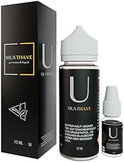 Must Have 10ml - Aroma U Eiskalter Gr&uuml;ner Tee Drachenfrucht Granatapfel Premium Konzentrat inkl 120ml Leerflasche