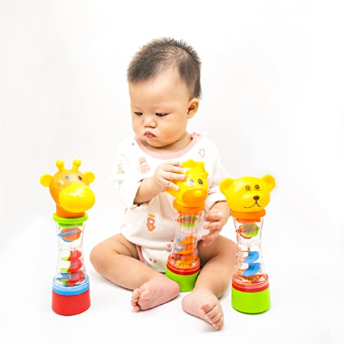 Fun Time Giraffe Sensory Development Rainmaker Toy, Baby Shaker Rain Stick Noise Maker Baby Musical Instruments Rattle Toy For Babies 6 Months + #TOP3