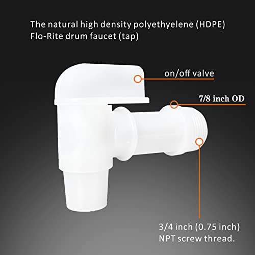 Toolazy 2-Pack Of Spigot For 6 Gallon Container,3/4" White Plastic Faucet Spigot For 5, 6 Gallon Plastic Drums,6-Gallon Durable Polyethylene Material Spigot #TOP3